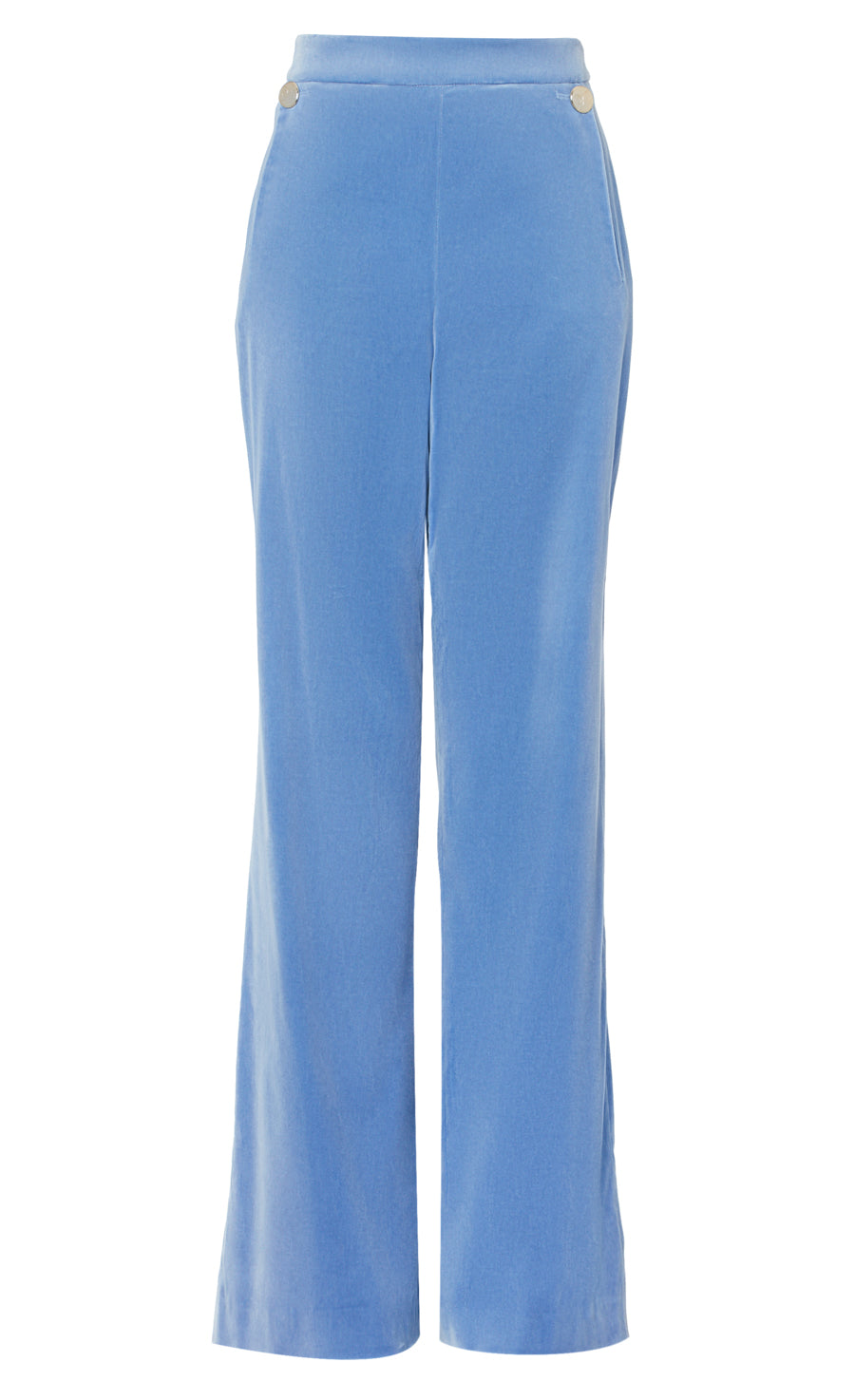 Clove Velvet Waisted Trousers - Ice Blue main image 1