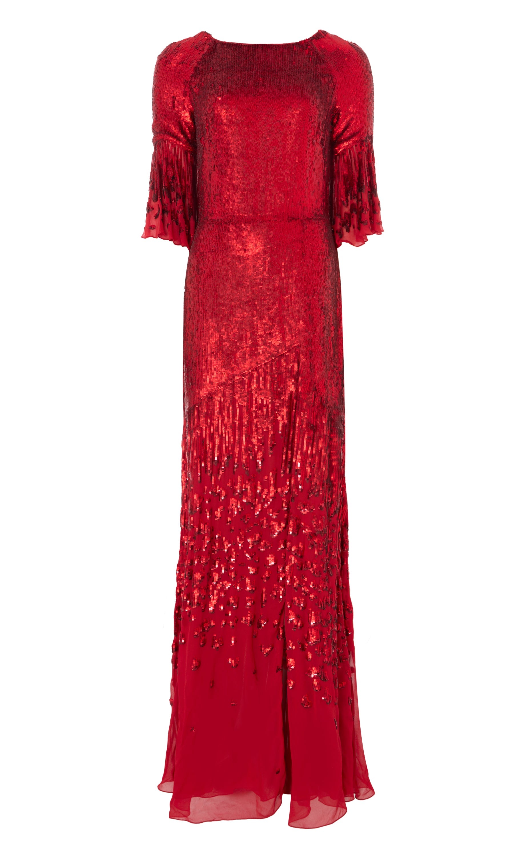 fitted lace wedding dress Classy Long Evening Dress in Red with Cape Red / 10 main image 1