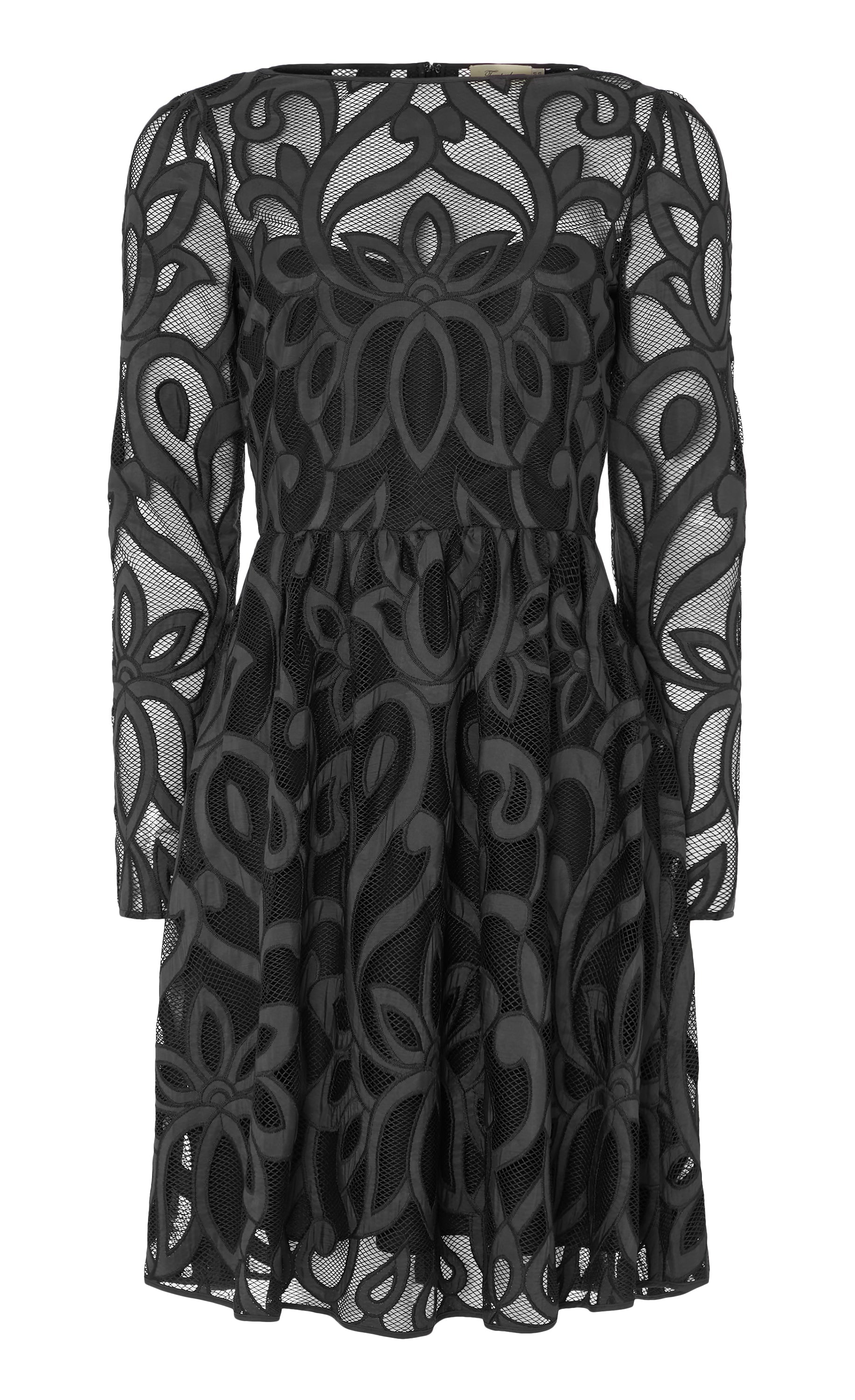 knee length dresses for ladies Effortlessly Cute Floral Velvet Burnout Skater Dress main image 1