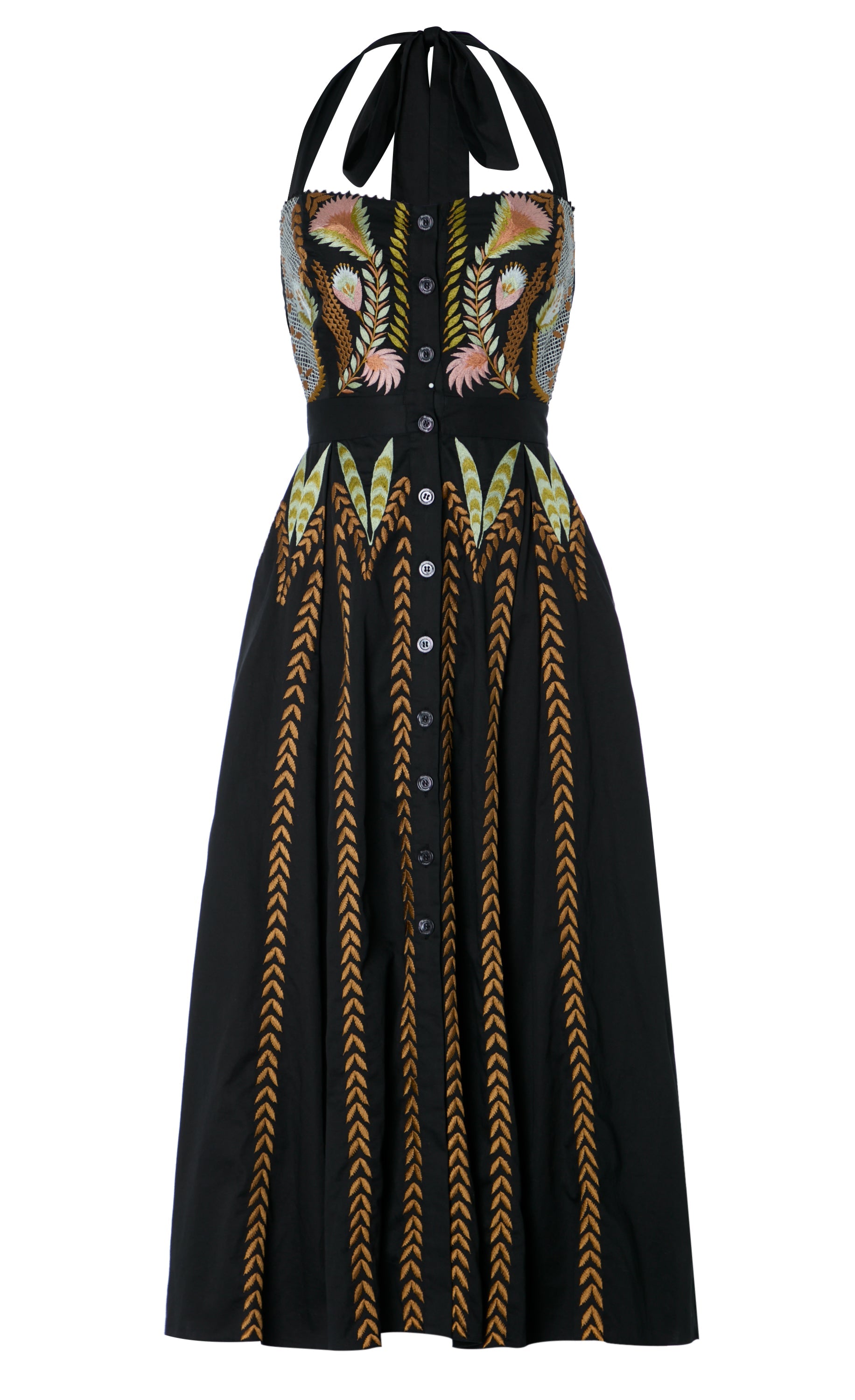 embroidered dresses uk Mac Duggal 68928 Strapless Midi Dress in Jacquard – Mydressline main image 1