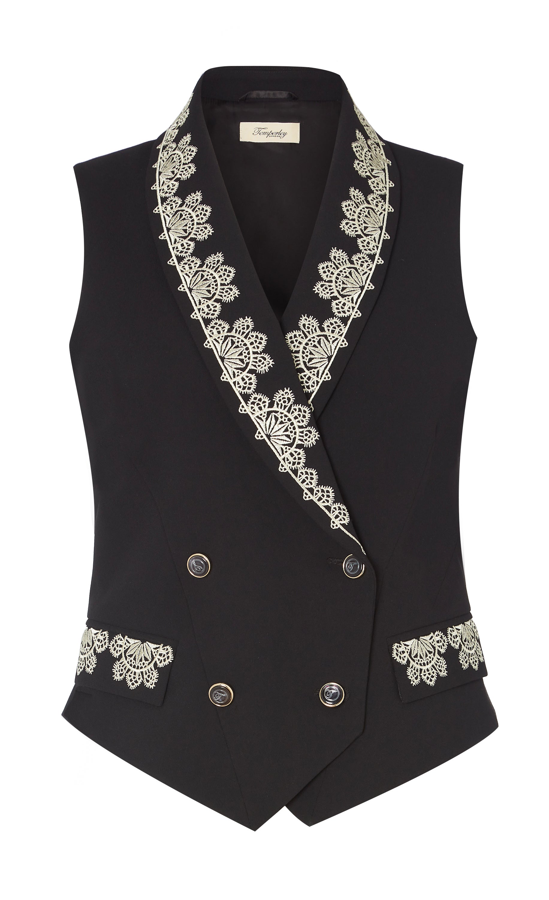 Lottie Waistcoat Black Tailoring Temperley London