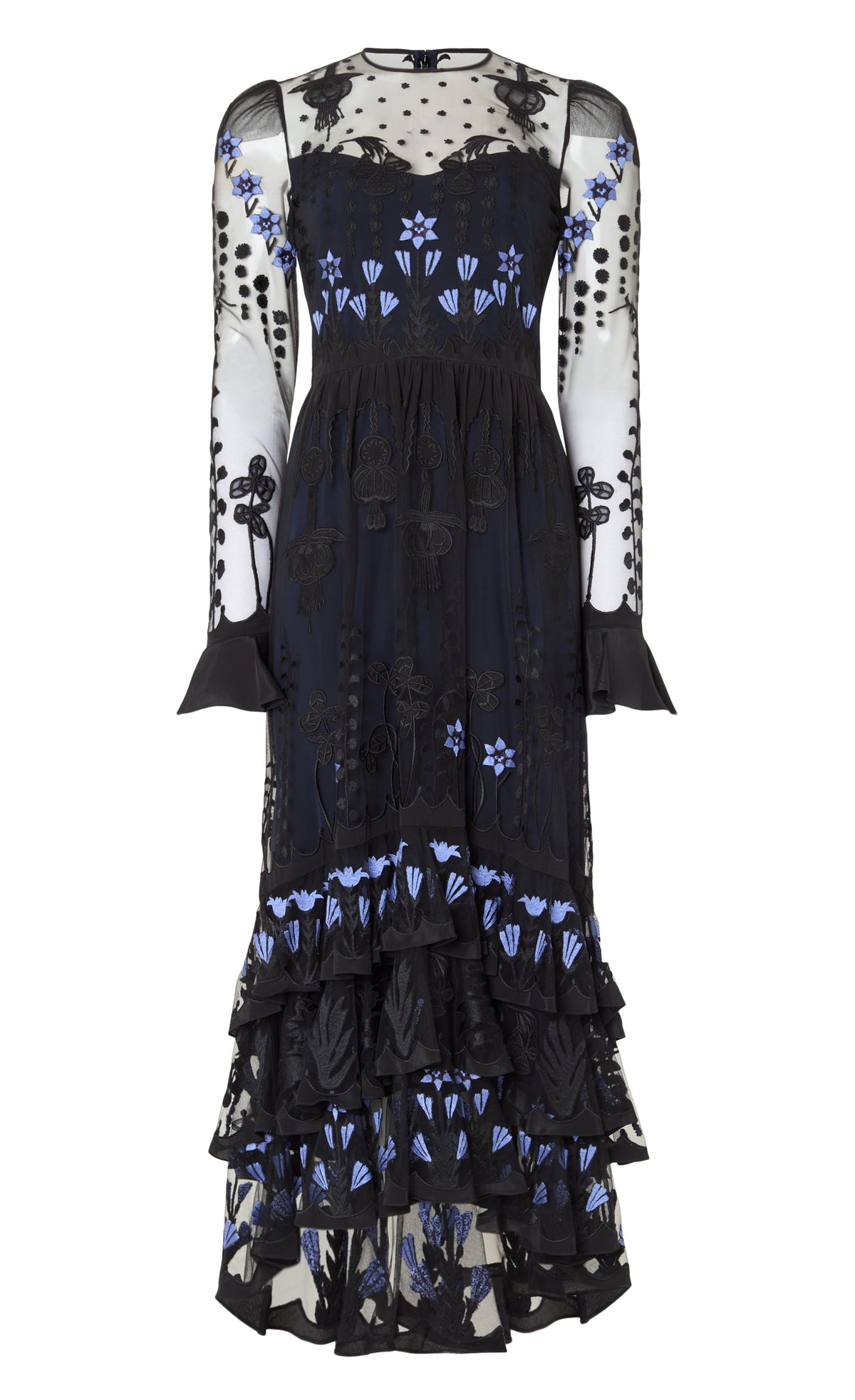 temperley london blue dress Florette Sleeved - Sapphire | Dresses & Jumpsuits Evening gowns