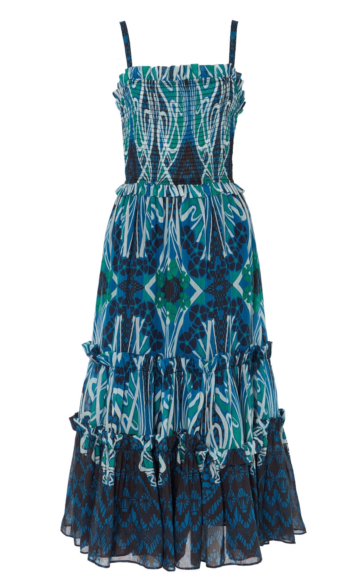 Monikh Strappy Dress - Blue/Green Mix | Dresses & Jumpsuits | Temperley  London  Temperley London (UK)