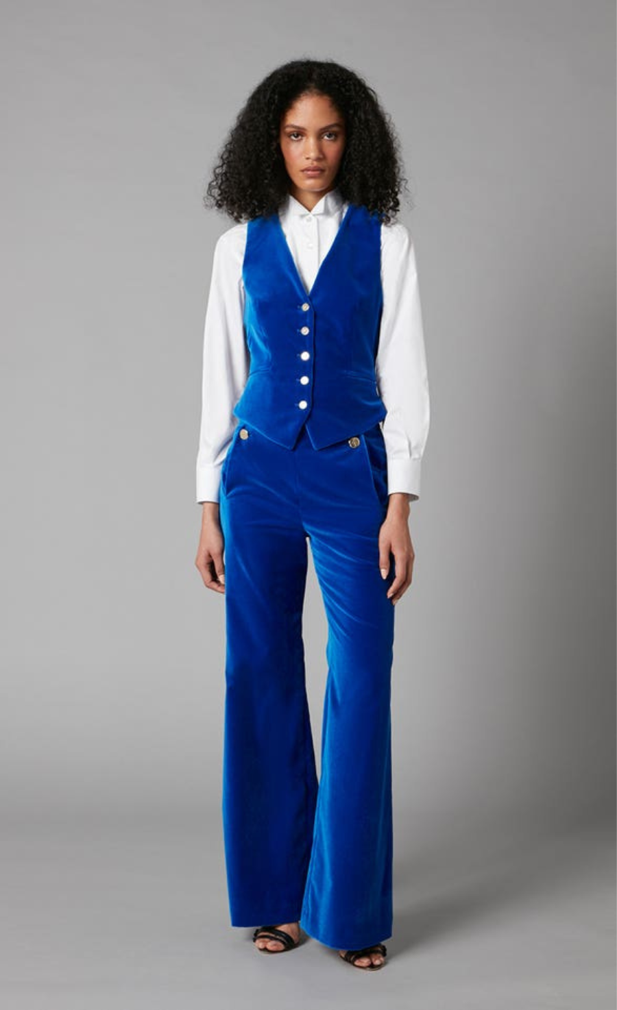 Clove Velvet Waistcoat Sapphire