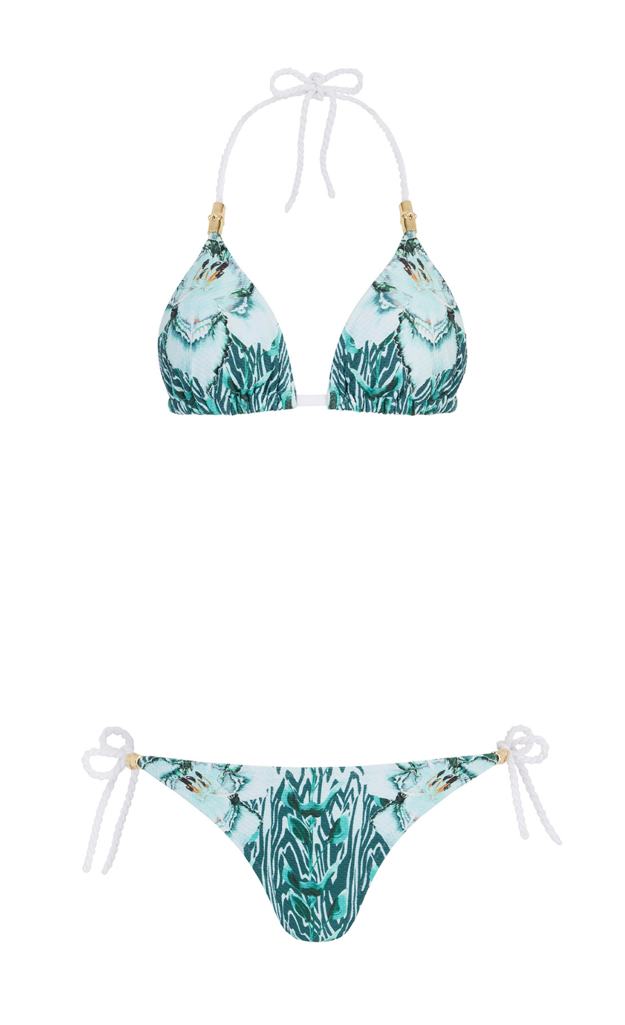 Liana Triangle Bikini Top - Blue Mix | Swimwear | Temperley London