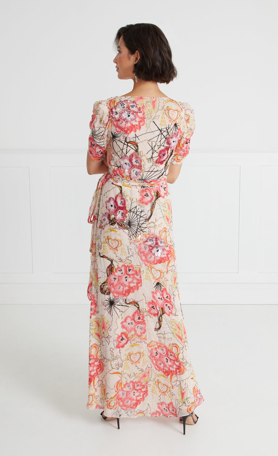 Chessie Print Wrap Dress - Rosewater