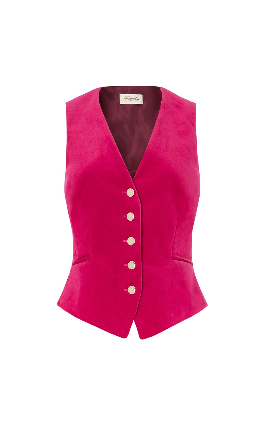 Clove Velvet Waistcoat - Hot Pink