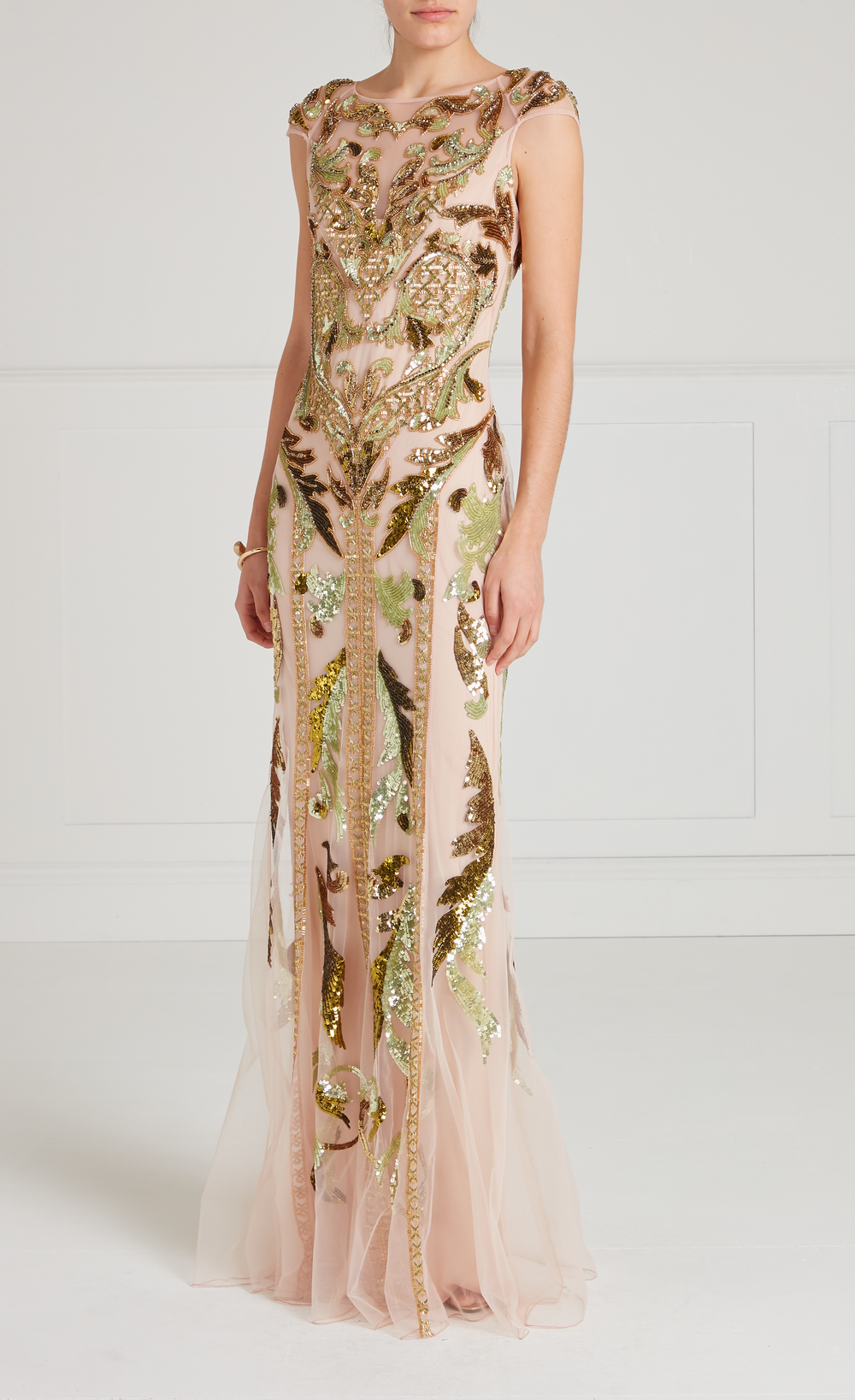 Novella Embellished Gown - Gold