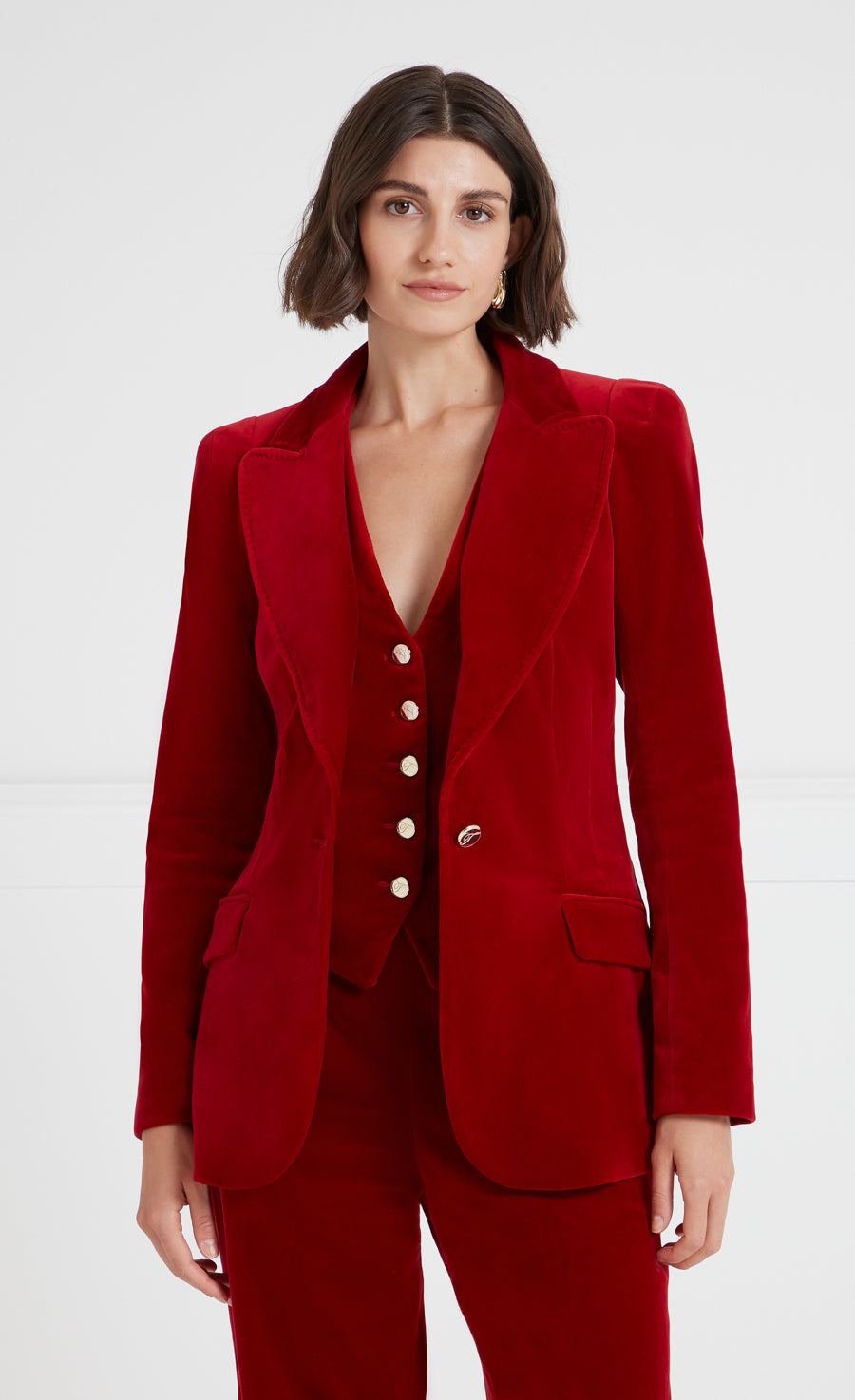 Clove Velvet Jacket Scarlet Tailoring Temperley London