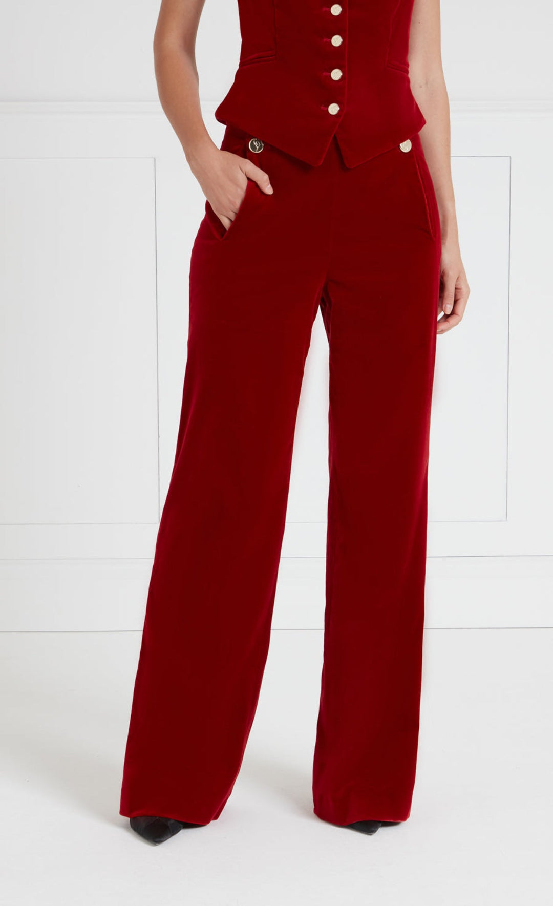 Clove Velvet Waisted Trousers - Militare main image 0