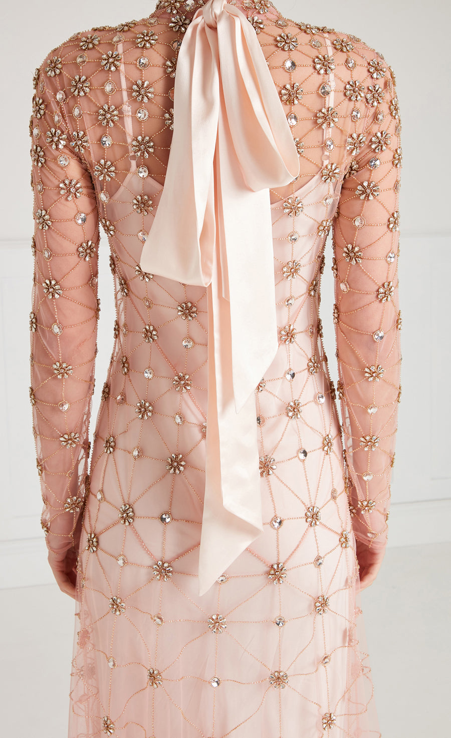 Crossbone Lattice Dress - Blush
