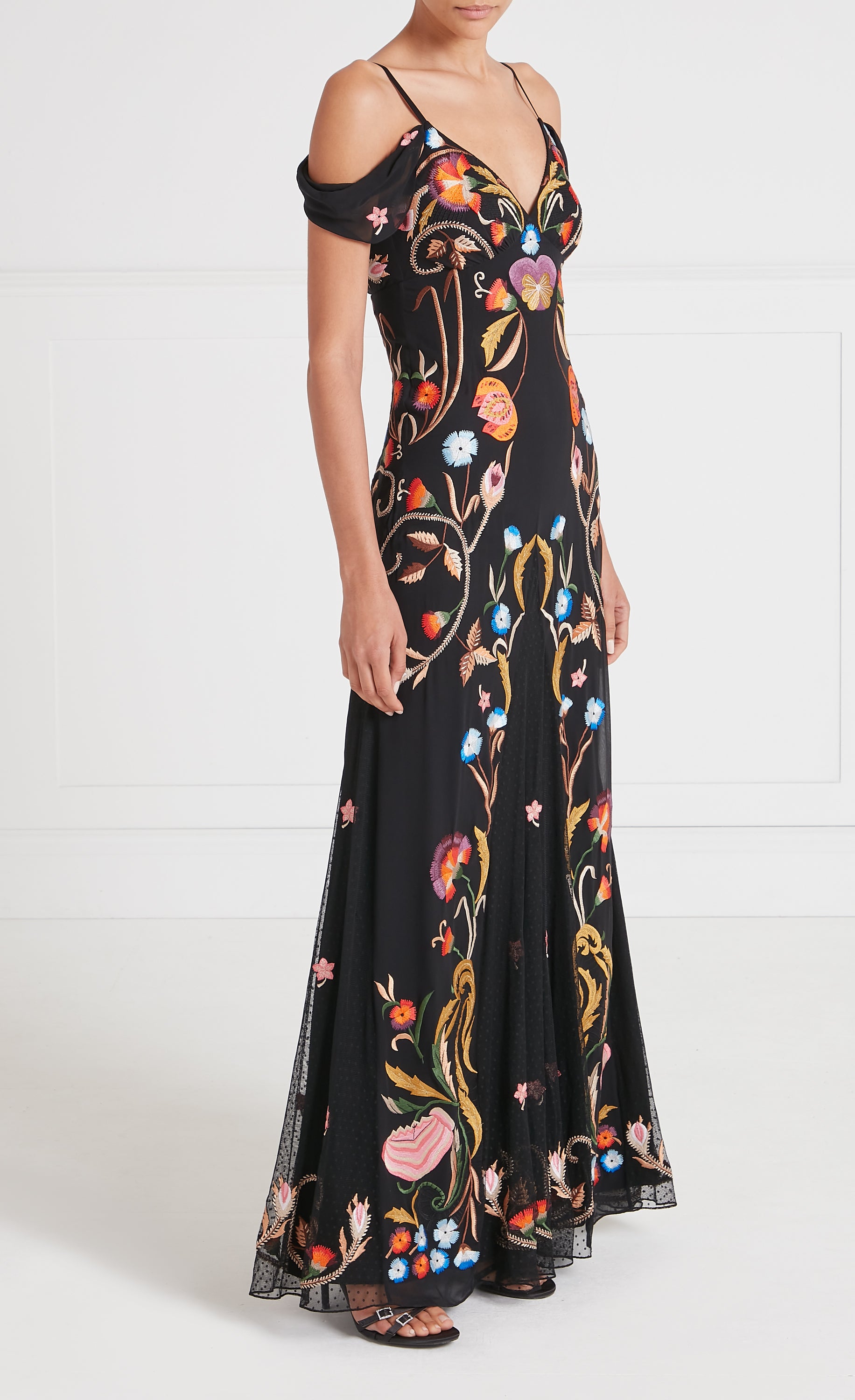 Toledo Strappy Gown - Black Mix