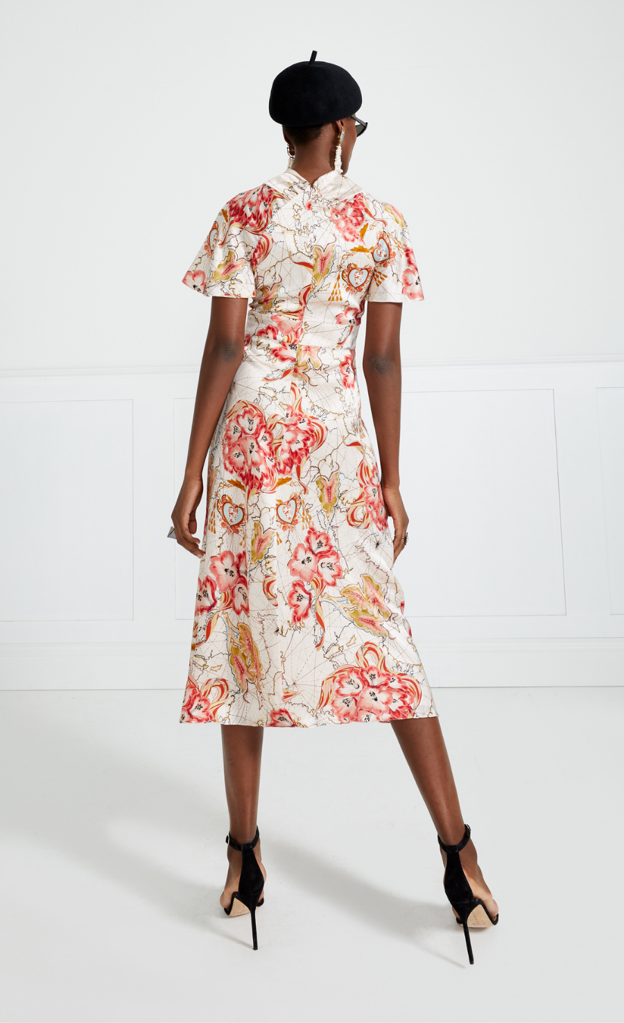 Yolande Print Midi Dress Rosewater Mix