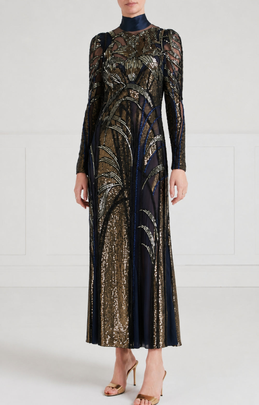 Mariana Sleeved Dress - Sapphire Blue