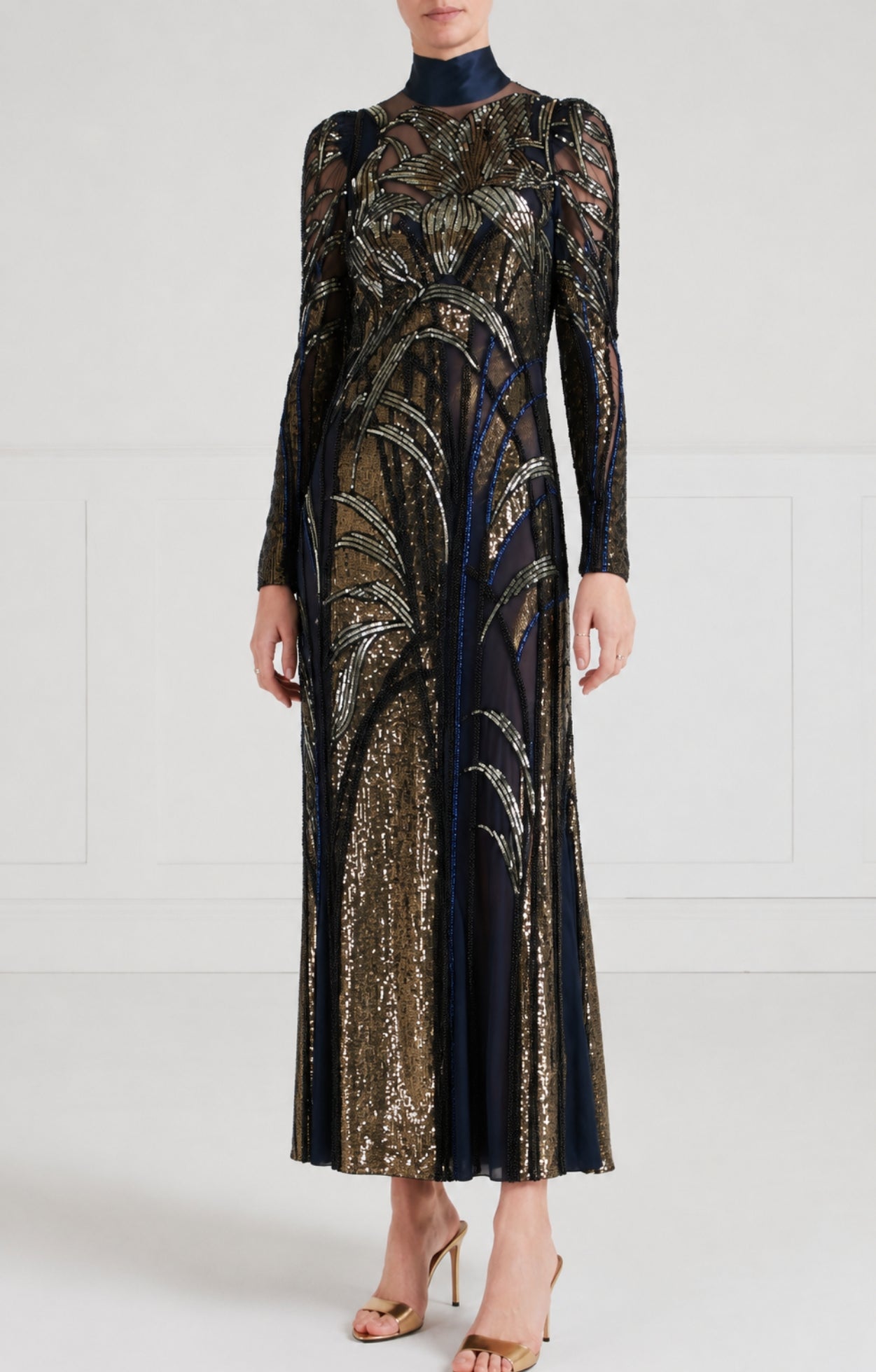 Mariana Sleeved Dress - Sapphire Blue