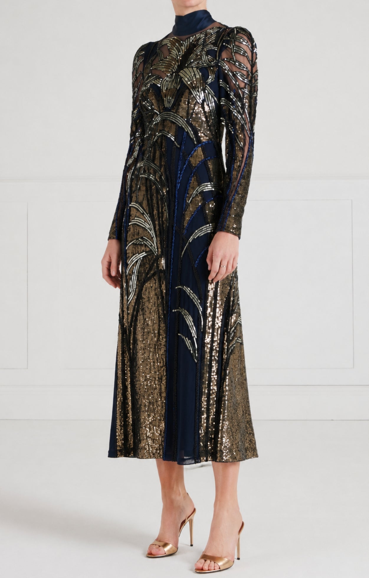 Mariana Sleeved Dress - Sapphire Blue