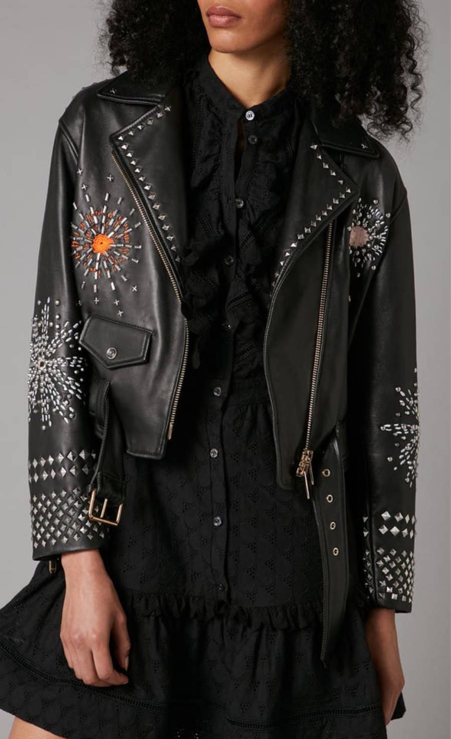Rebel Leather Jacket Black Coats and Jackets Temperley