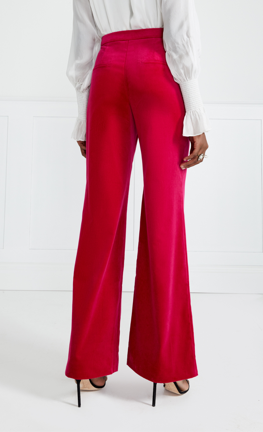 Clove Velvet Waisted Trousers - Hot Pink