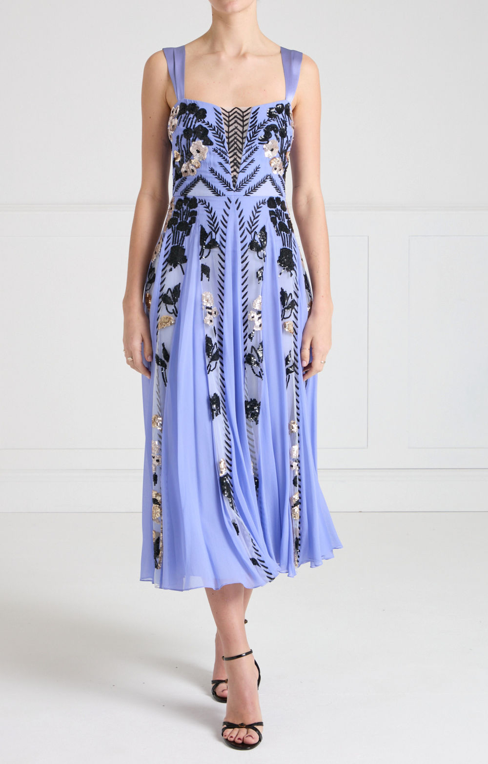 Gilded Strappy Dress - Lavender Blue