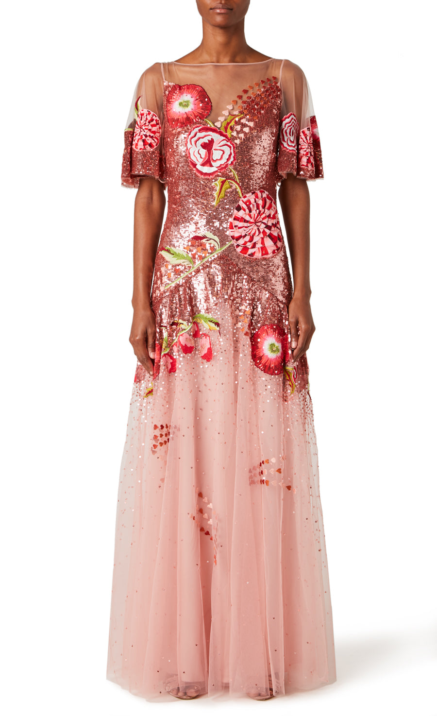 Carnation Sequin Gown - Blush