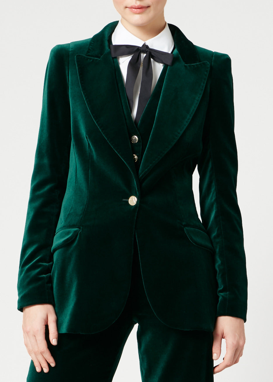 Clove Velvet Jacket - Emerald
