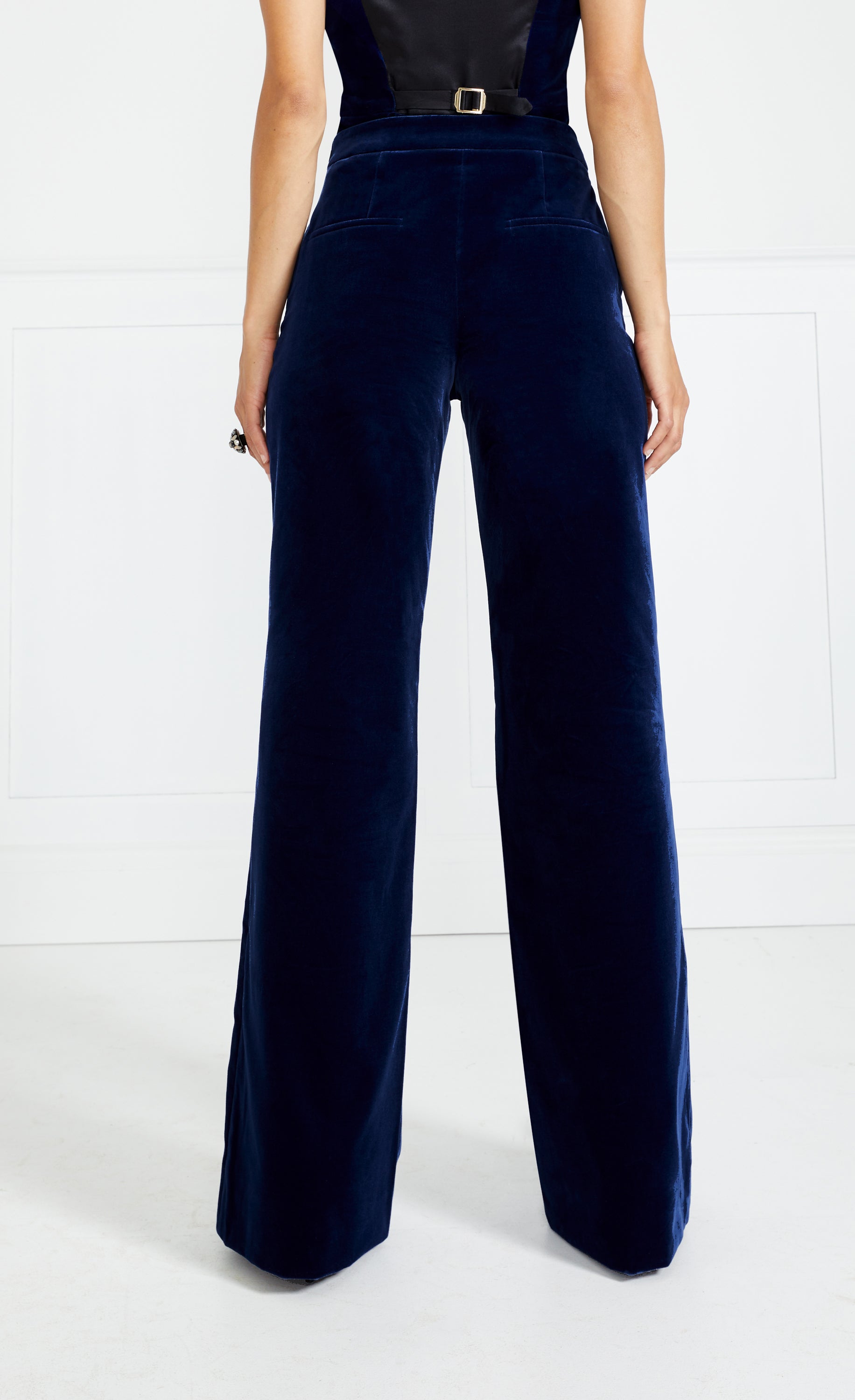Clove Velvet Waisted Trousers - Ink