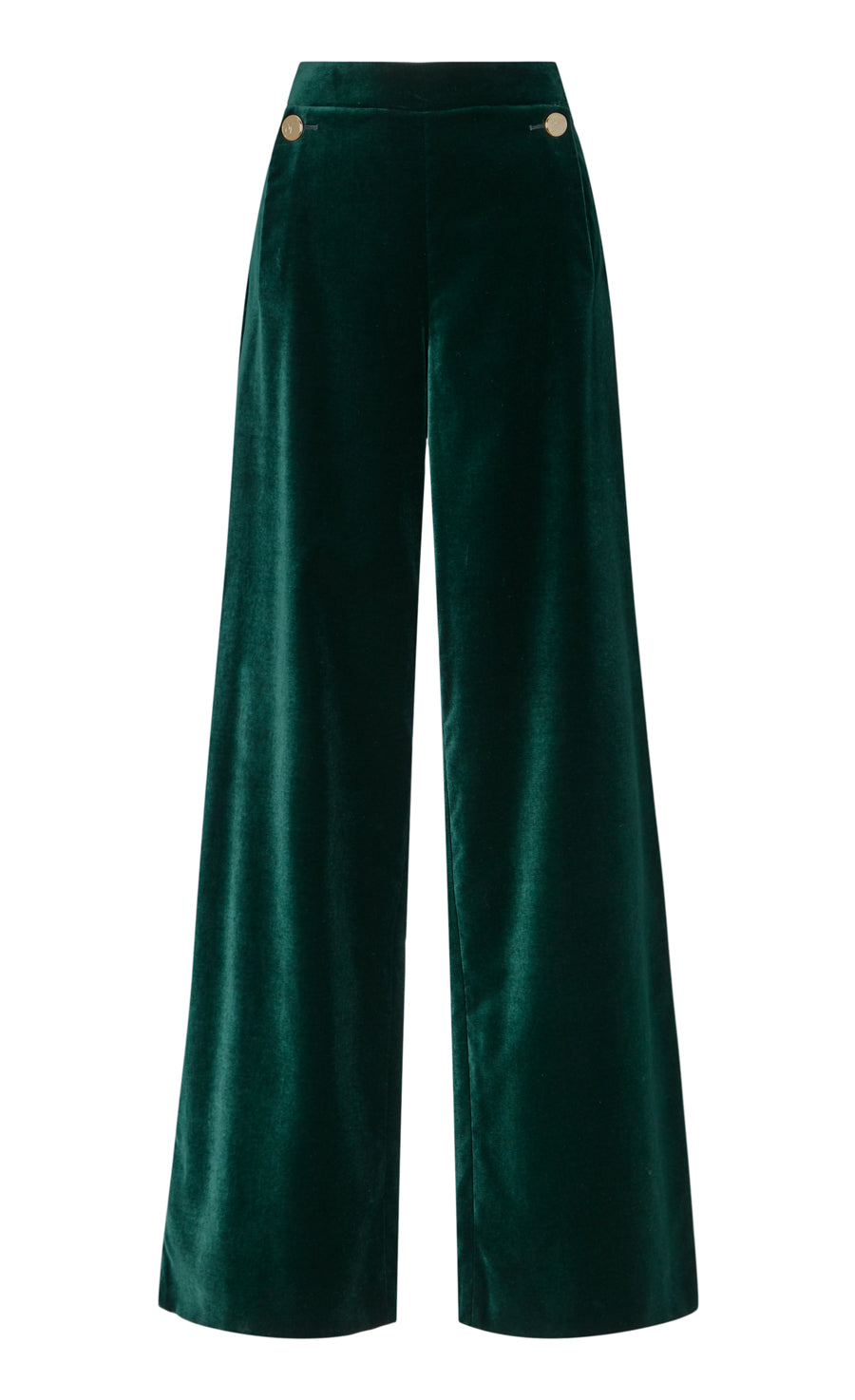 Clove Velvet Waisted Trousers - Emerald