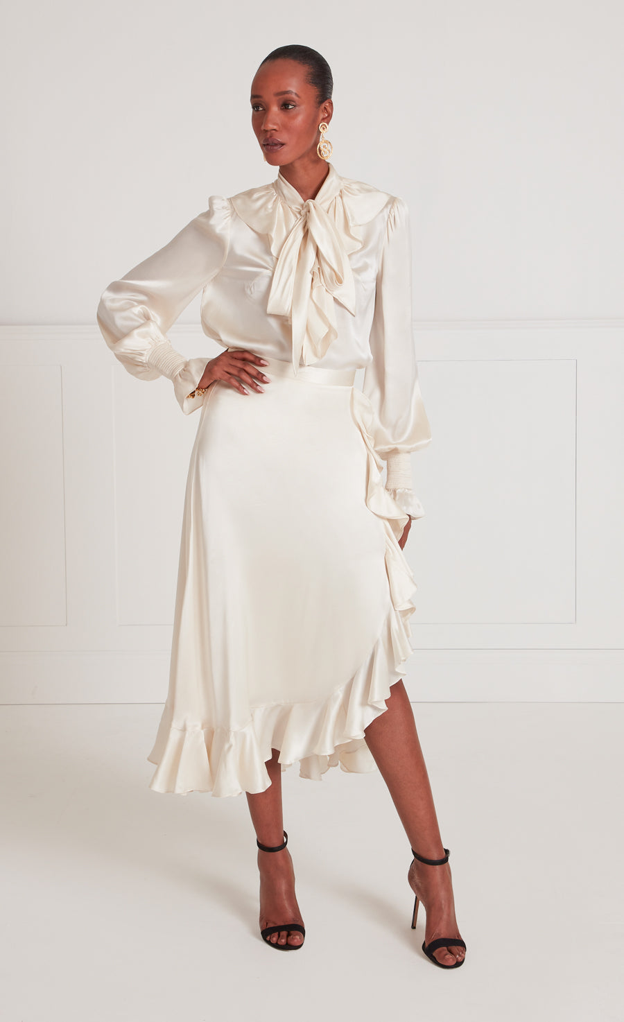Skyler Ruffle Skirt - Winter White, Skirts