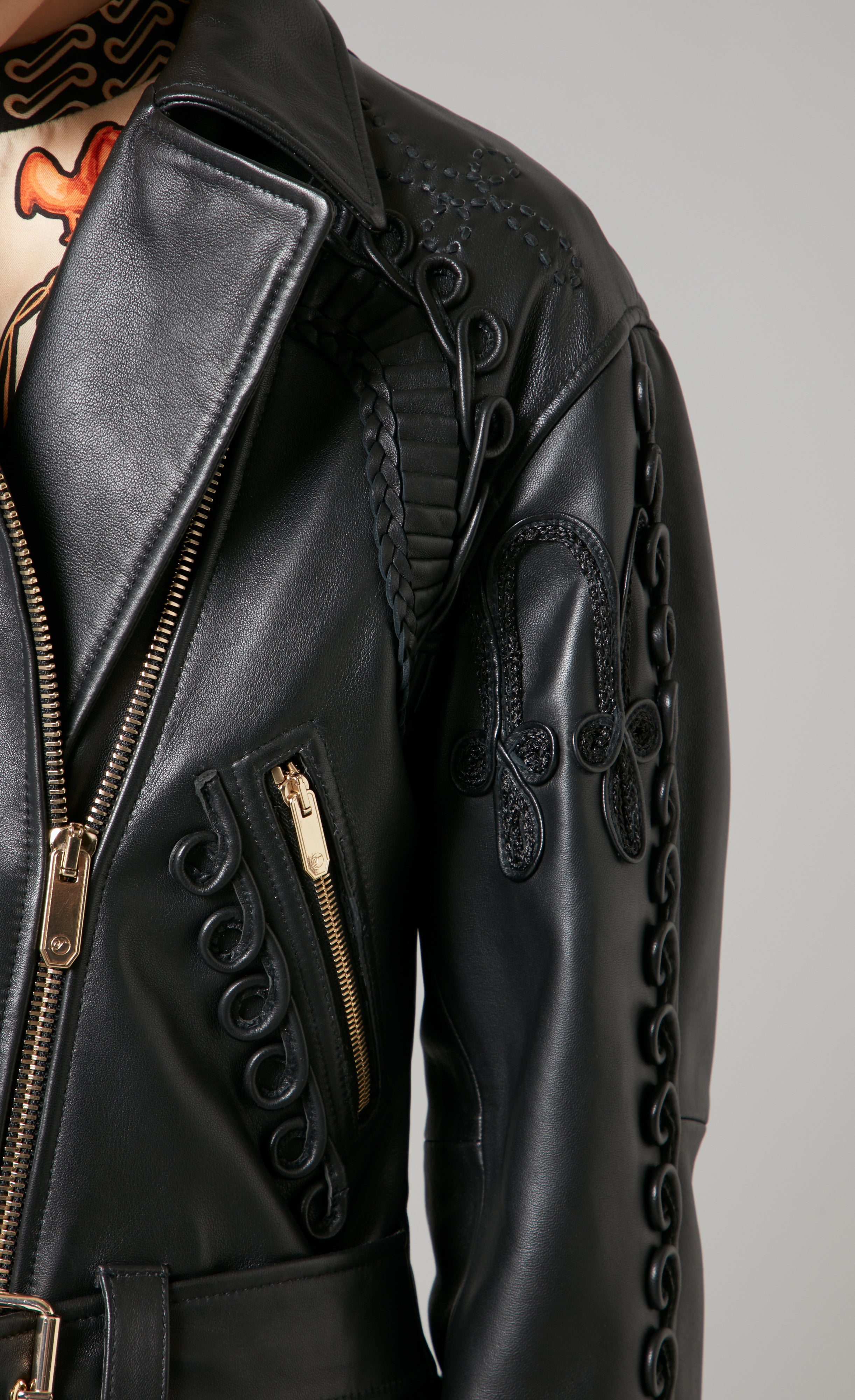 Texas Leather Braided Jacket - Black | Coats and Jackets