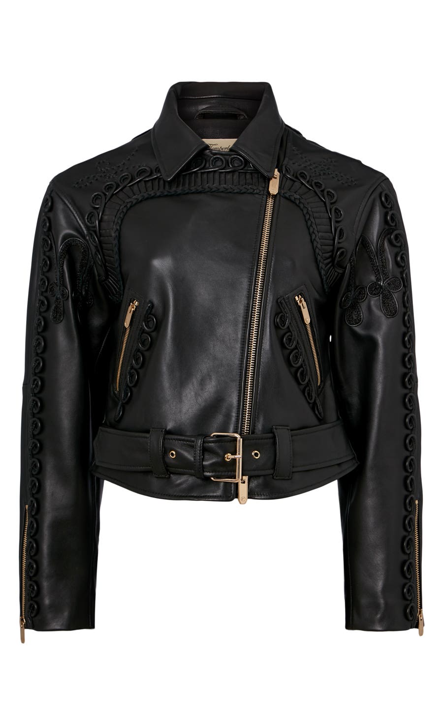 Texas Leather Braided Jacket - Black