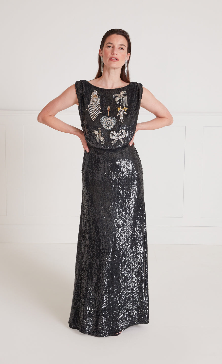 Adalina Sequin Gown Black Dresses and Jumpsuits Temperley