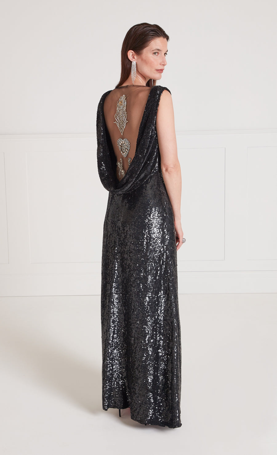 temperley sequin dress Embroidered Sequin-hem Dress