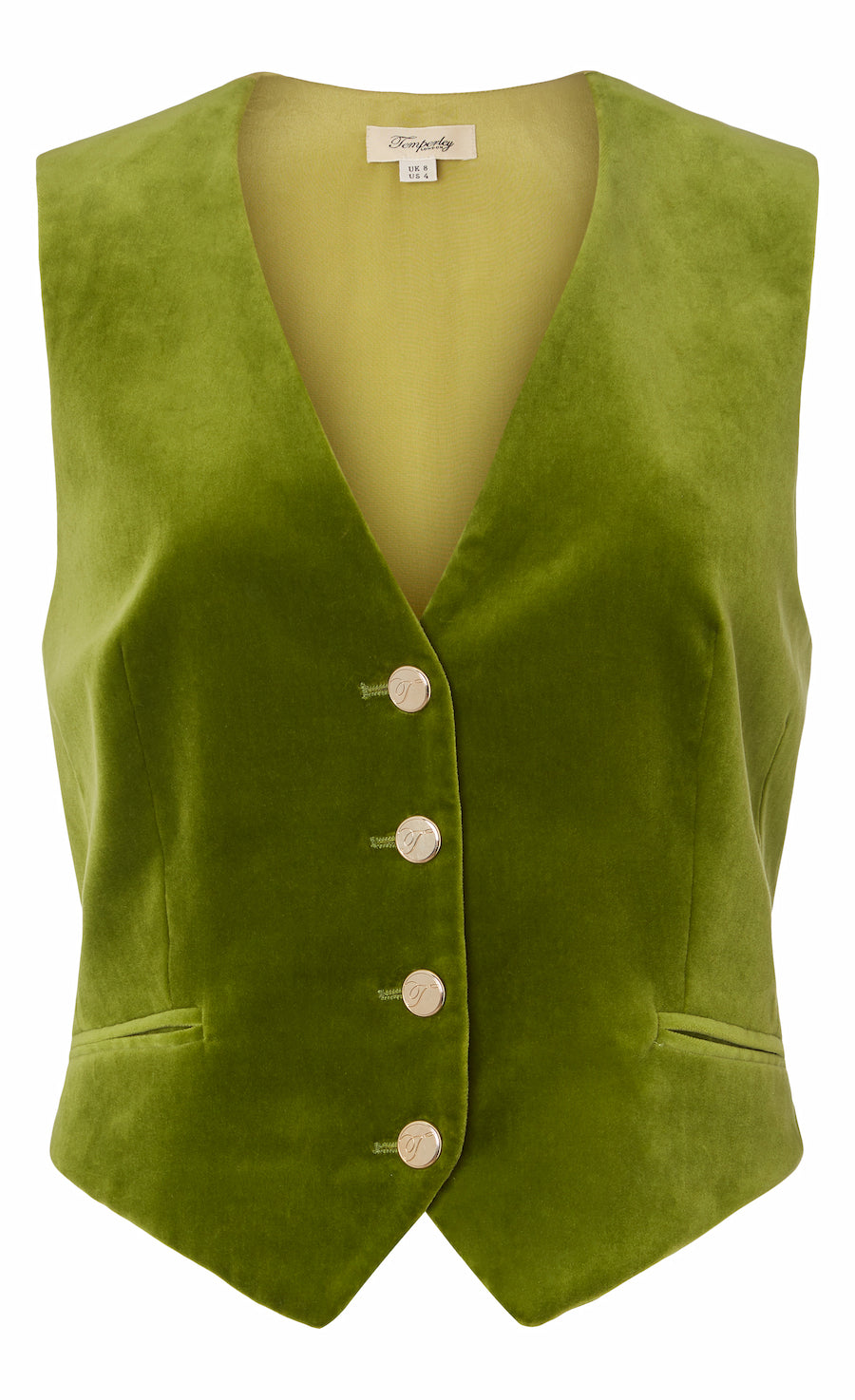 Clove Velvet Waistcoat - Chartreuse