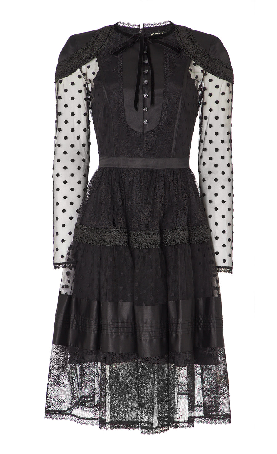 Marlow Sleeved Dress - Black