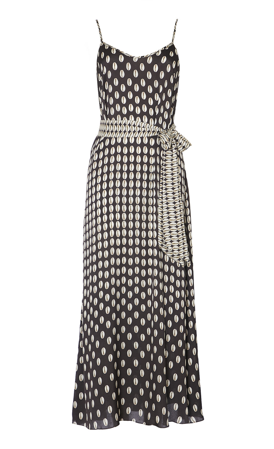 Cowrie Print Slip Dress - Black