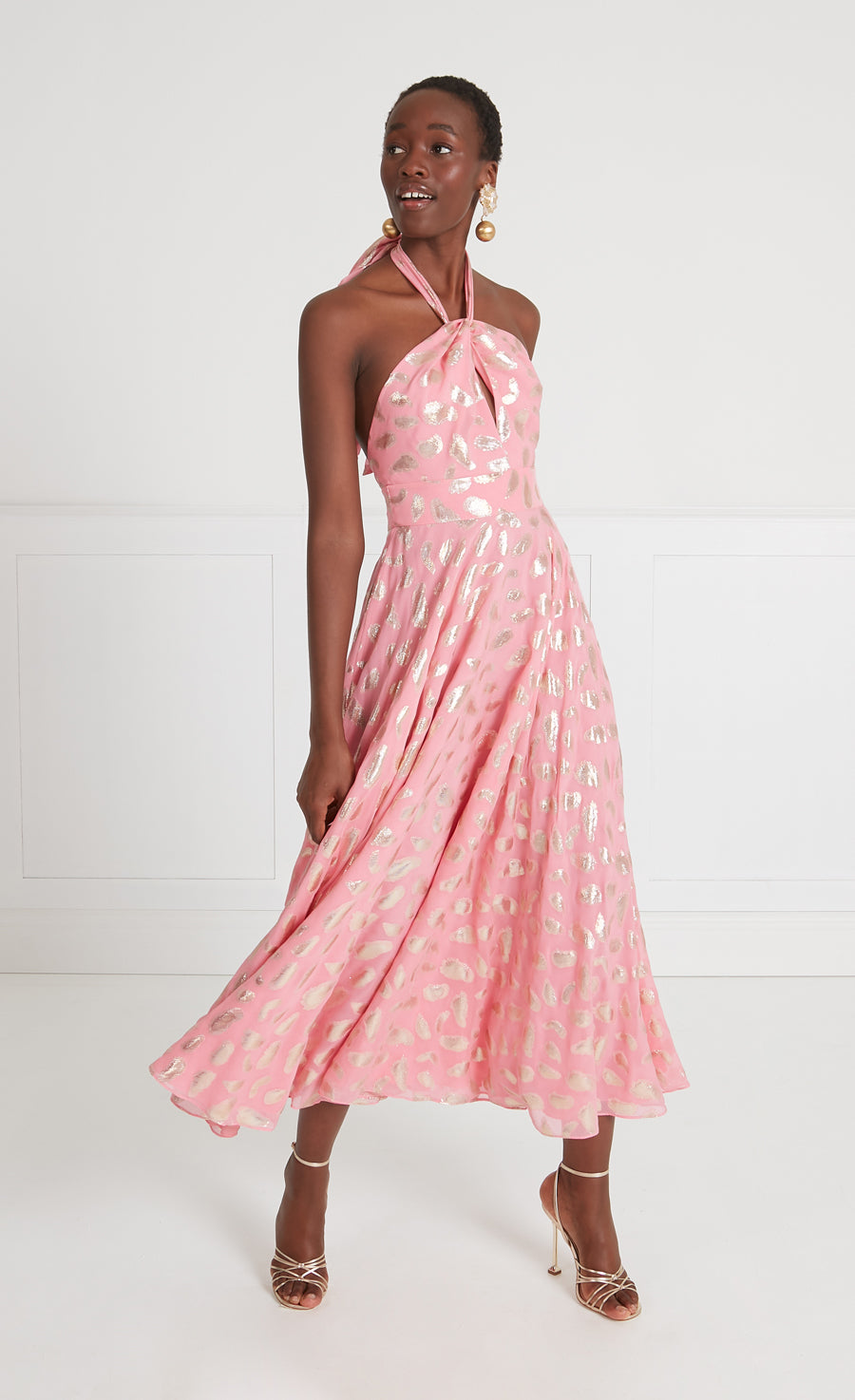 Lorene Halter Dress - Indian Pink