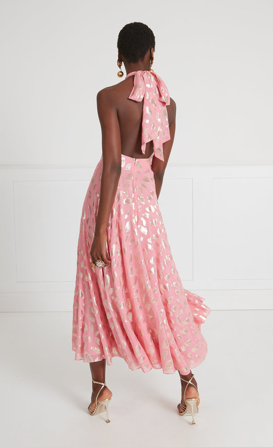 Lorene Halter Dress - Indian Pink