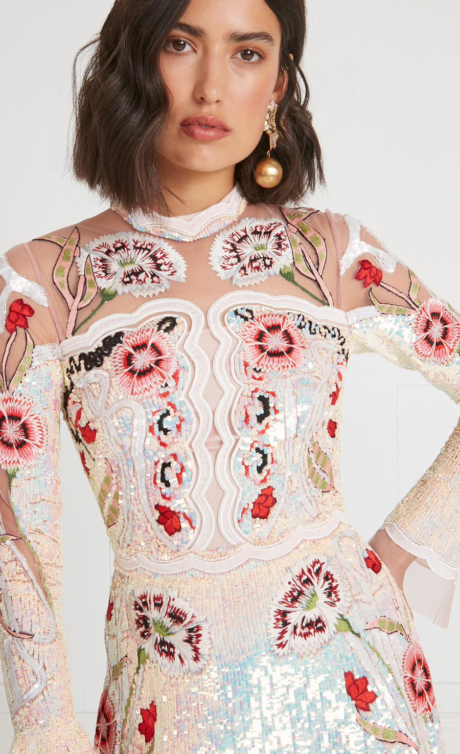 Remi Midi Show Dress - Iridescent Rose