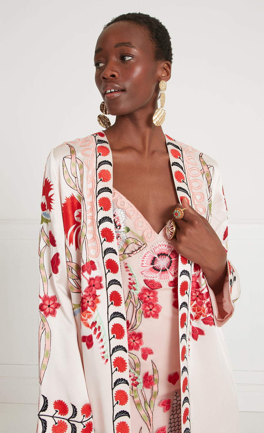 Remi Kimono - Rosewater | Kaftans & Kimonos | Temperley London