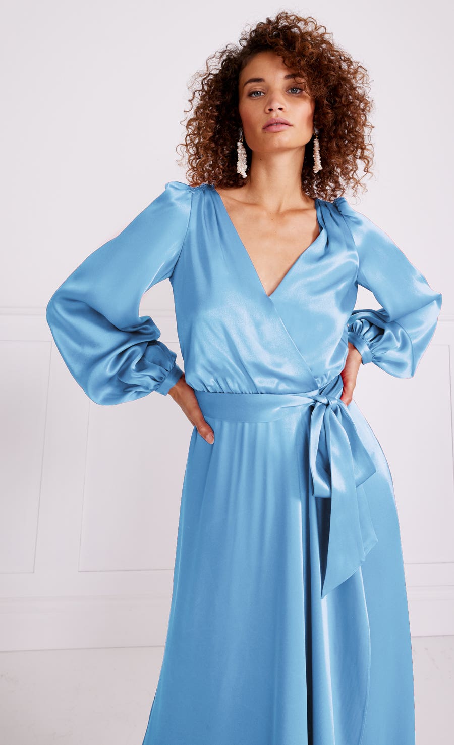 silk wrap dress uk JAYLEY Silk Blend Purple Wrap Maxi Dress