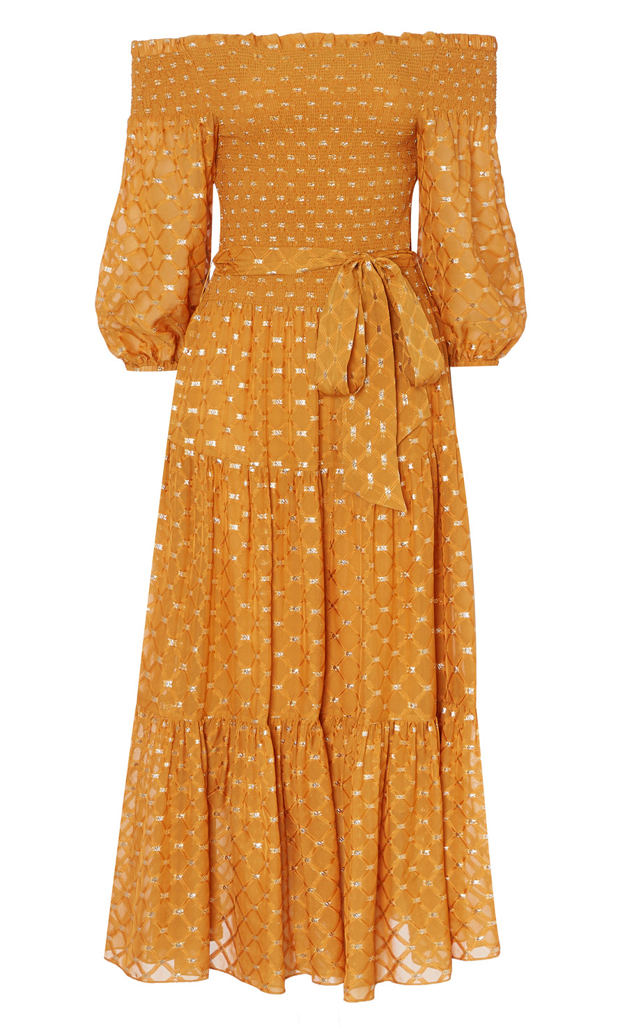 Angelico Off-Shoulder Dress - Amber Gold