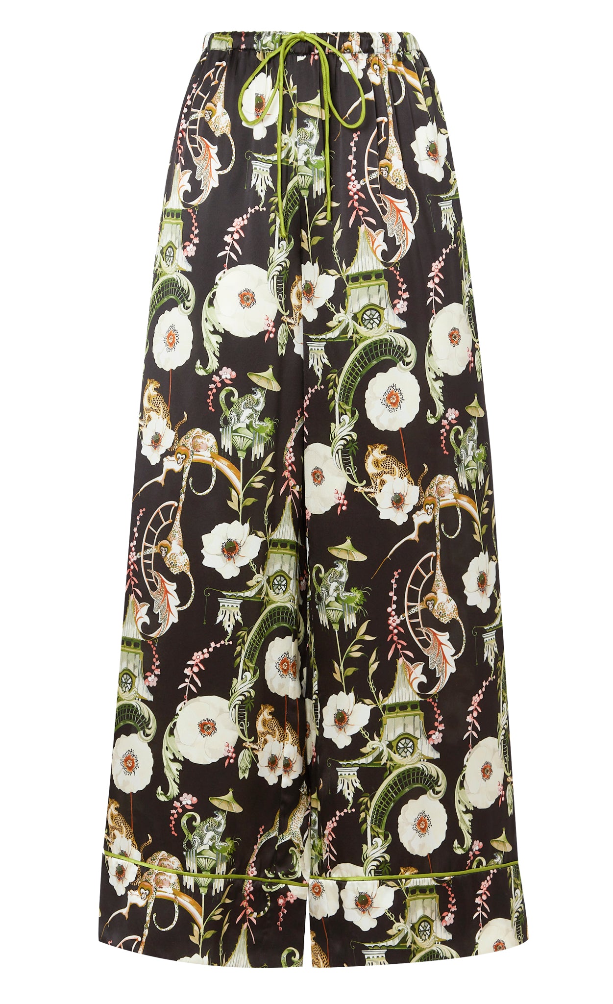 Aphrodite Long Pyjama Bottoms - Black/Dark Euphoria