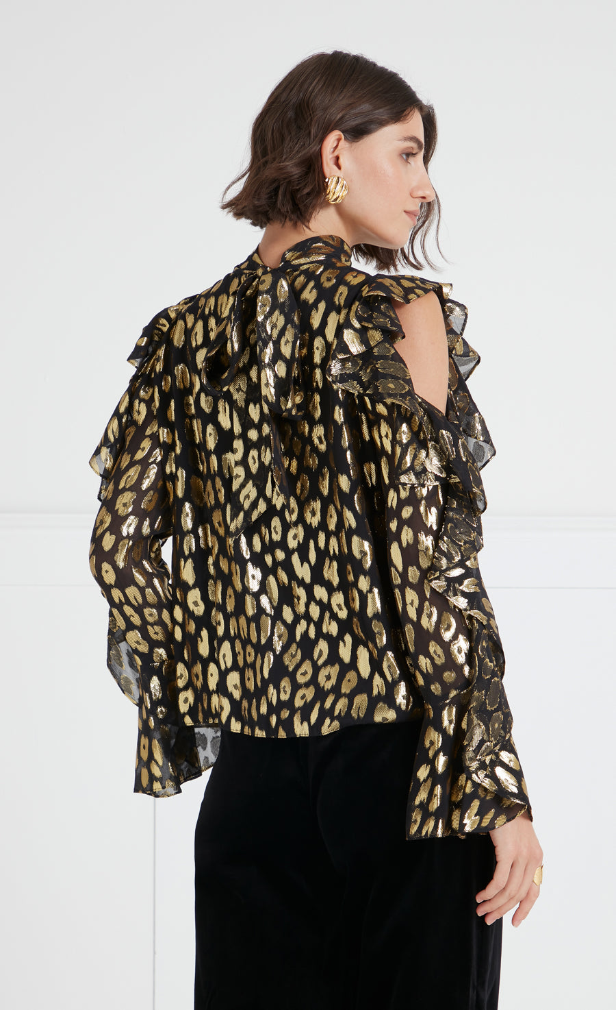 black ruffle blouse uk