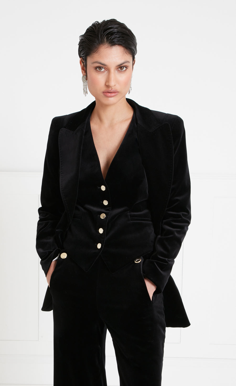 Clove Velvet Jacket Black Tailoring Temperley London