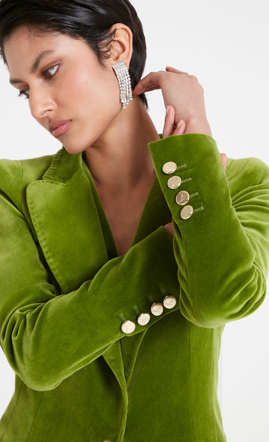 Chartruse Model Clove Velvet Jacket - Chartreuse | Tailoring | Temperley London ...