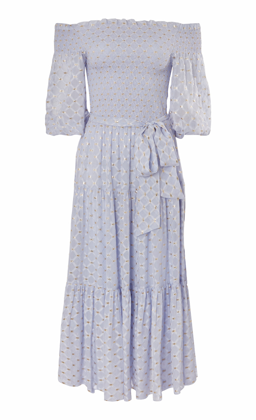 Angelico Off Shoulder Dress - Halogen Blue