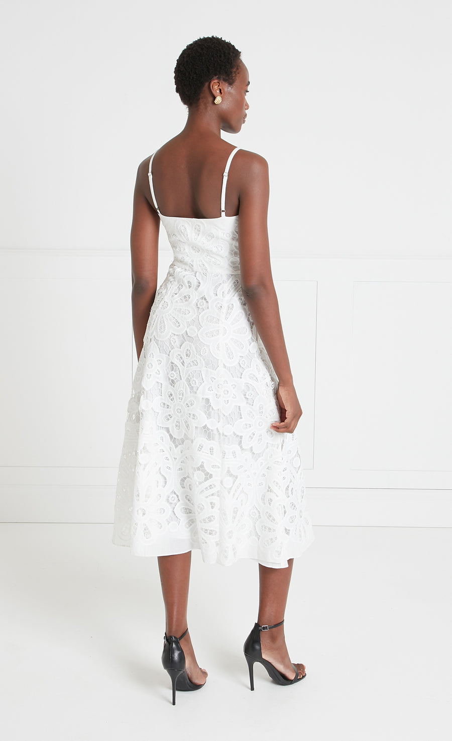 knee length floaty dresses Anecdote U-Neckline Knee Length Dress White