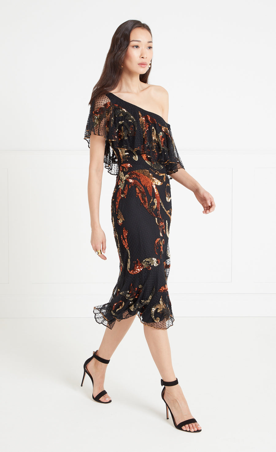 Novella Ruffle Dress - Black