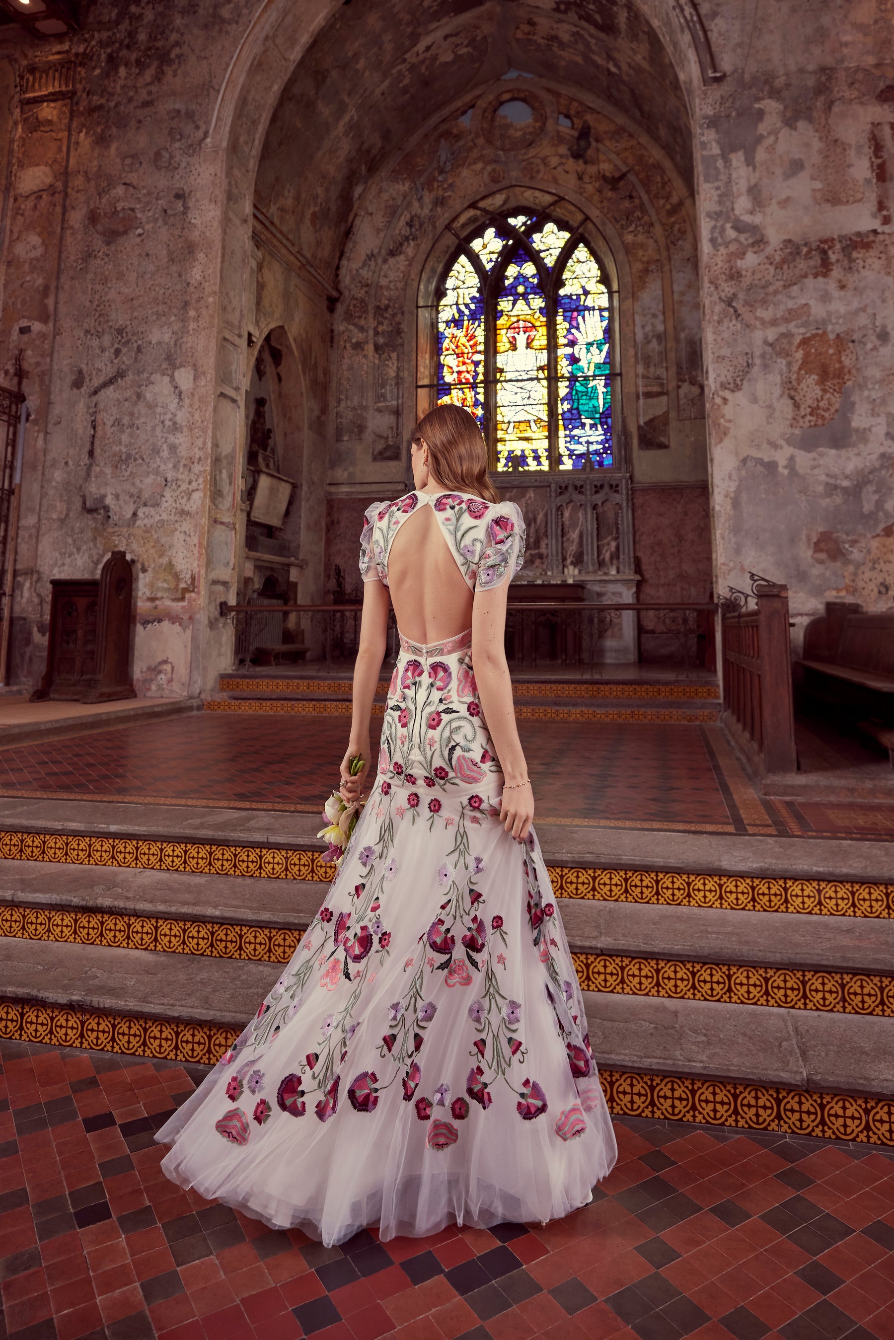 embroidered wedding dress uk An Exquisite, Hand-embroidered Floral Wedding Dress