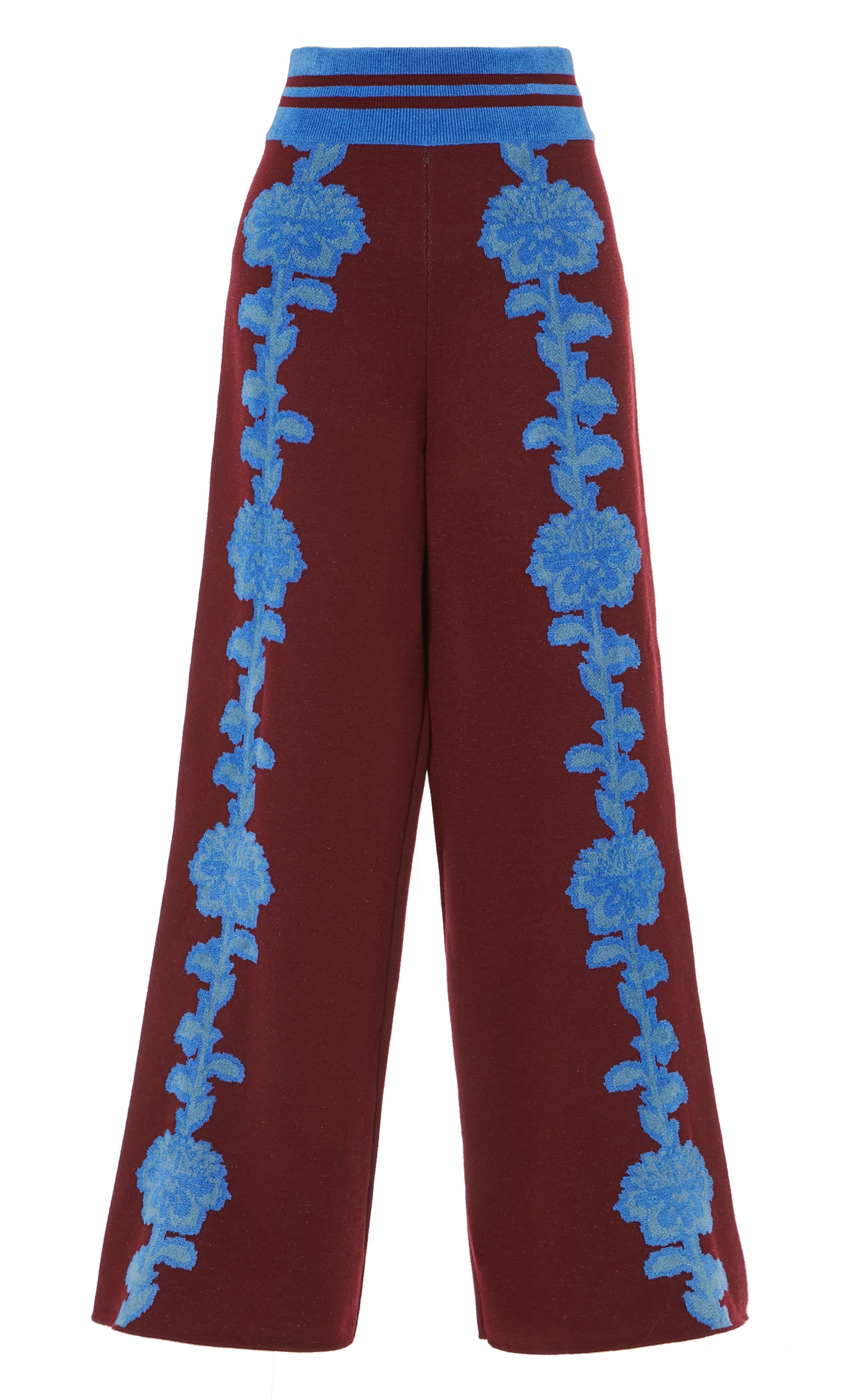 Floral Knit Trousers - Dark Amethyst